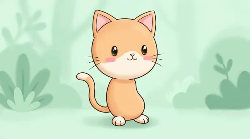 Sketsa kucing kartun sederhana untuk pemula