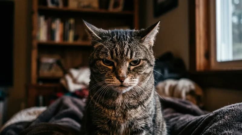 Foto kucing meme grumpy untuk reaksi kesal