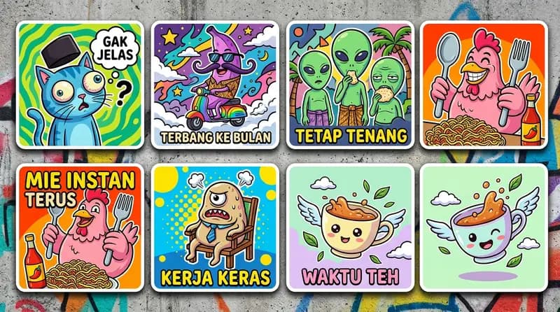 50+ Stiker WA Meme Absurd Paling Kocak 2026