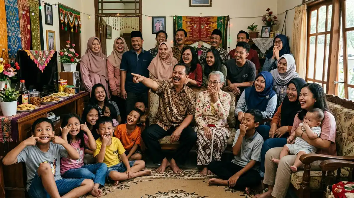 Momen foto keluarga candid yang kocak saat acara kumpul bersama
