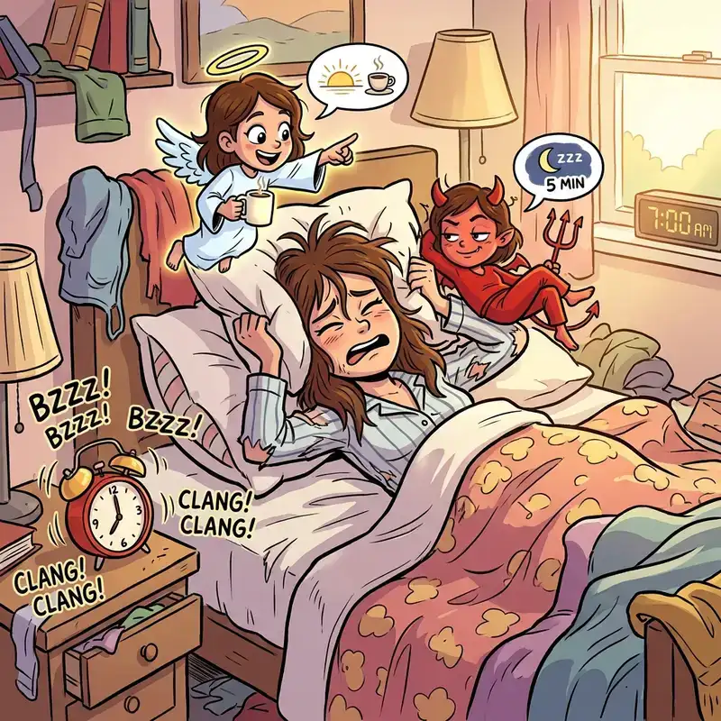 Gambar lucu tentang perjuangan bangun pagi yang relate buat semua orang