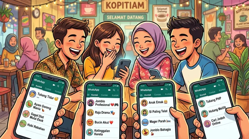 Contoh nama WhatsApp lucu dan kocak pada tampilan profil