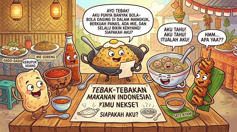 Ilustrasi tebak-tebakan lucu dan jawabannya bertema makanan