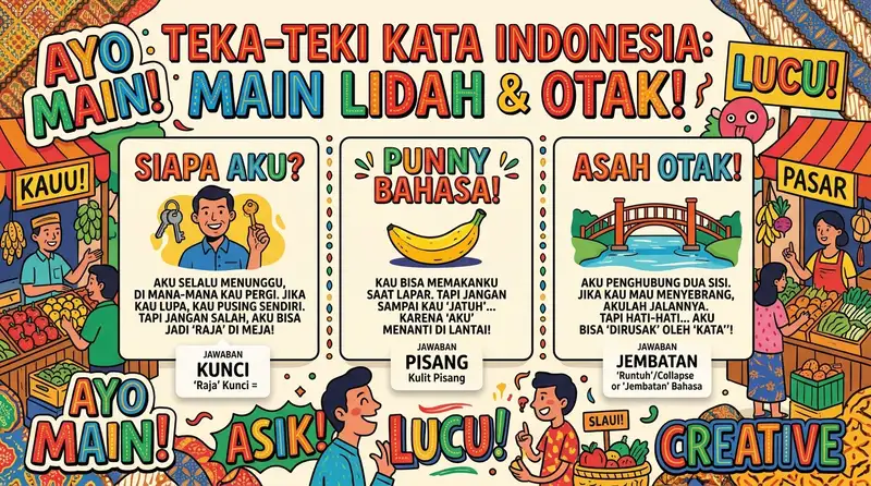 Ilustrasi permainan kata untuk teka teki lucu susah